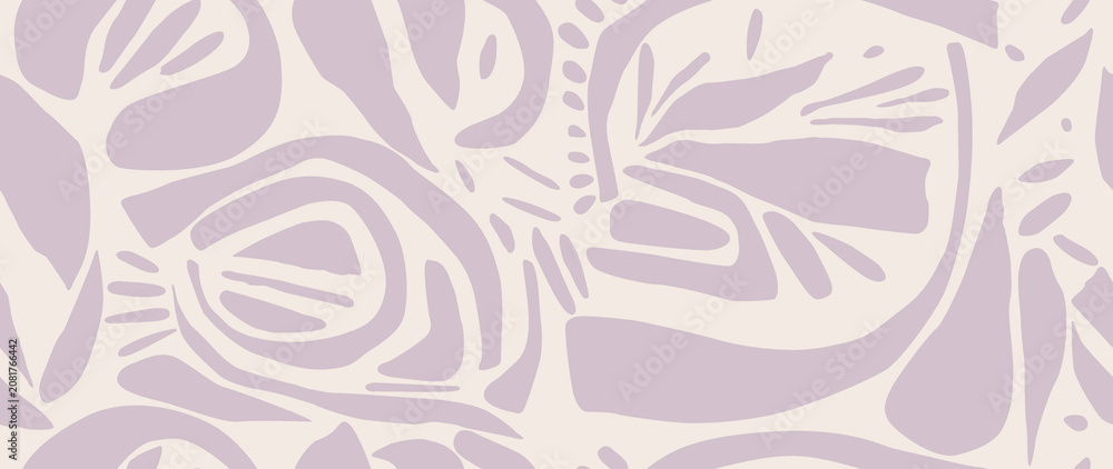 Fototapeta premium Seamless background. Minimalistic abstract pattern of various shapes. Modern print on light background. Perfect for textile design, screensavers, covers, cards, invitations and posters.