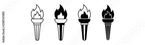 Foto Celebrating Bastille Day with Traditional Torches and Flames.