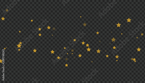 Gold color small stars scattered vector illustration