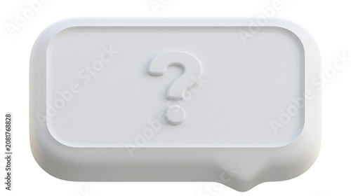 Bild auf Leinwand Embossed question mark symbol on a rounded rectangular shape, isolated on transp