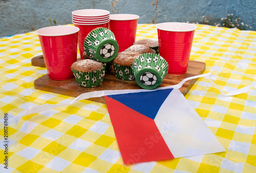 Czech Republic Football Party with Cakes, Bunting and Match Day Celebrations