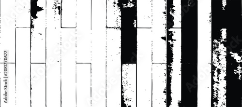 Distressed grunge stripe pattern with bold black vertical bars and heavy weathered texture for urban aesthetic design.