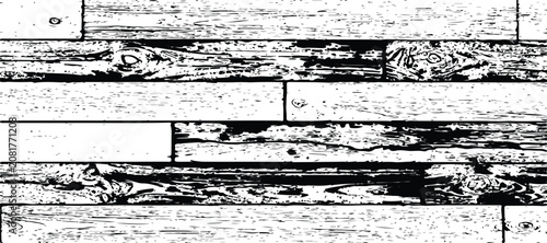 Distressed grunge stripe pattern with bold black vertical bars and heavy weathered texture for urban aesthetic design.