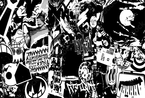 Background Vector Graffiti wall art.