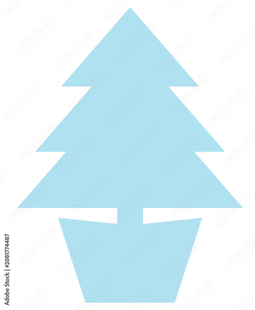 Obraz premium Blue Christmas Tree Vector Illustration