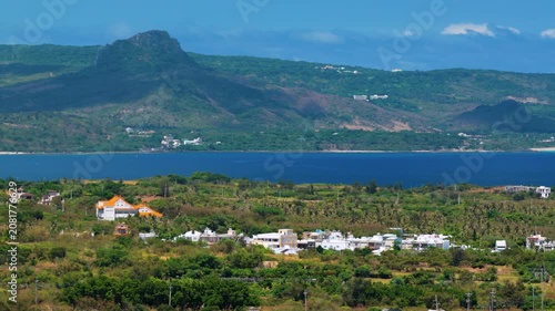 Aerial view of kenting national park and beautiful coastline , Taiwan