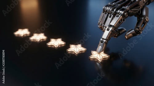 Robotic hand giving five star rating