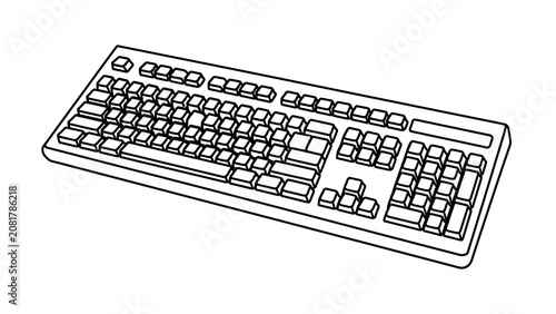 Computer keyboard illustration on white background.