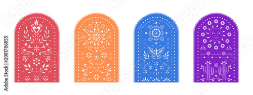 Mexican arch banner backdrop. Decor for parties, holidays, weddings, children's events, and photo shoots. Papel picado.