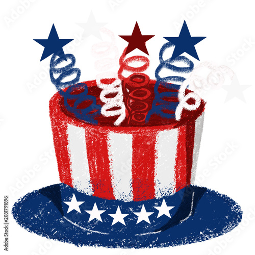 American Patriotic Magic Top Hat with USA Flag