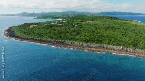 Aerial view of kenting national park and beautiful coastline , Taiwan