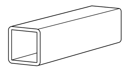 Empty rectangular box outline white background.