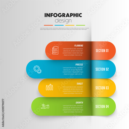 Infographics template diagrams, graphs, presentations and business concept charts with 4 options.