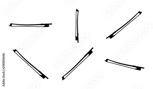 Hand Drawn Hair Pins, Bobby Pins, Simple Line Art, Fashion Accessory Icons