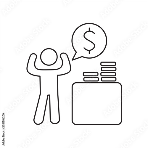 gambler icon. simple flat line vector