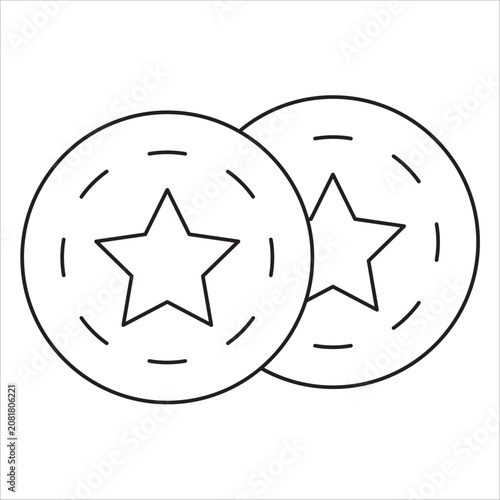 tokens icon. simple flat line vector