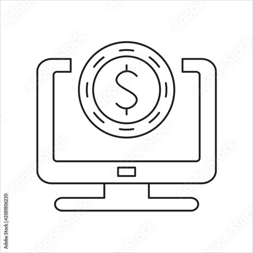 casino online icon. simple flat line vector