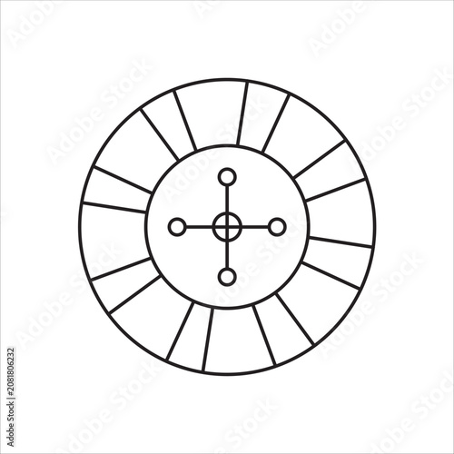 roulette wheel icon. simple flat line vector