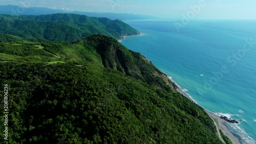 Aerial view of kenting national park and beautiful coastline , Taiwan