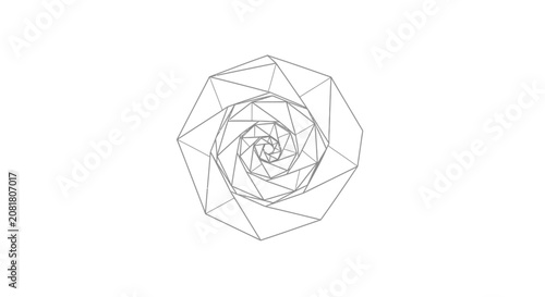 Photos Geometric flower, polygonal design, line art, minimalist illustration, black and