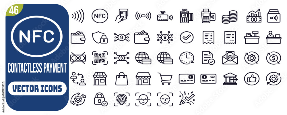 Фотография Contactless pay icon set