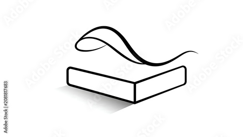 Minimalist mattress icon on white background.