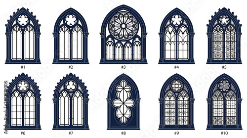 Tableau sur toile Gothic Window Collection: Ornate Architectural Designs