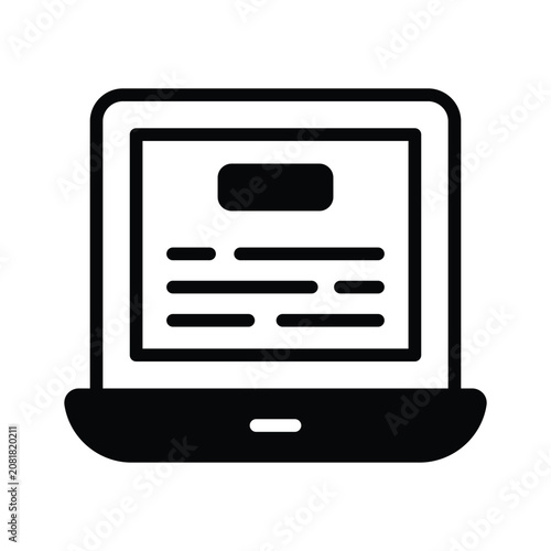 Visually engaging  glyph icon of e-learning for remote study programs.