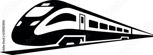 Photography High speed train vector illustration featuring modern locomotive bullet train on