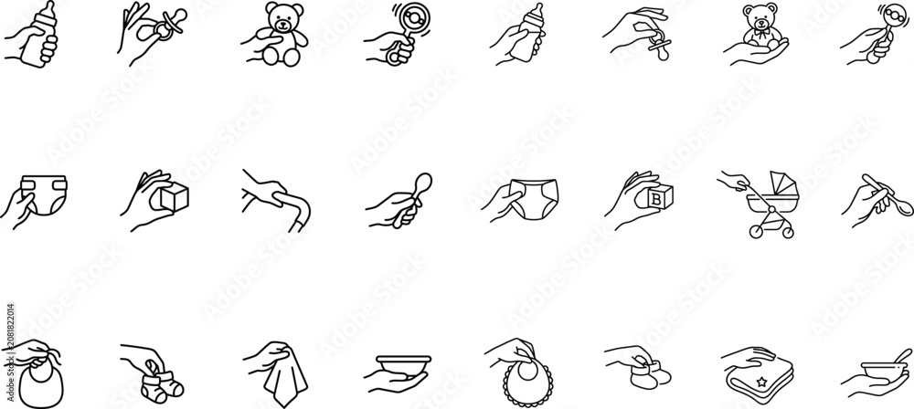 Fototapeta premium Baby care and nursery illustrations