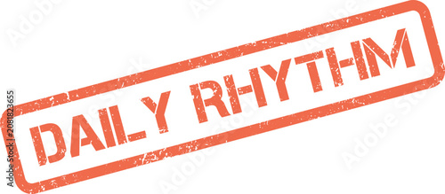Bild auf Leinwand A distinctive reddish orange textured rubber stamp clearly displays the words Da