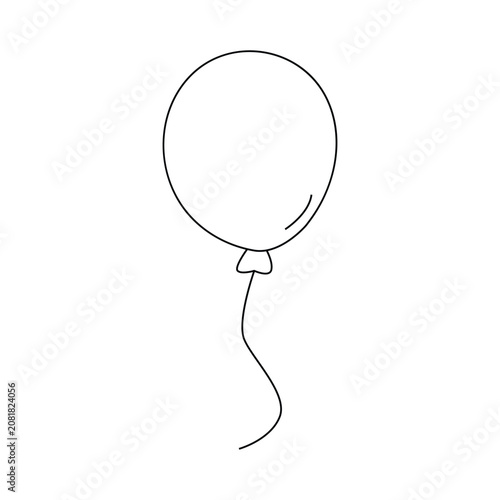 Balloon Line Icon, Minimal Party Symbol, Simple Celebration Design.