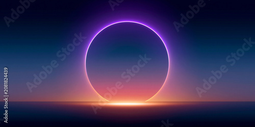 purple gradient minimal luxury banner design with soft neon light, violet dream futuristic abstract background with glowing sphere, elegant modern cosmic style wallpaper with smooth gradient