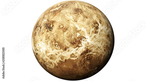 Foto Detailed planet with marble atmosphere in deep space