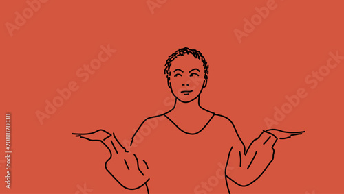 Konstfotografi advertising banner, shot of a young woman holding up her hands, color vector ill
