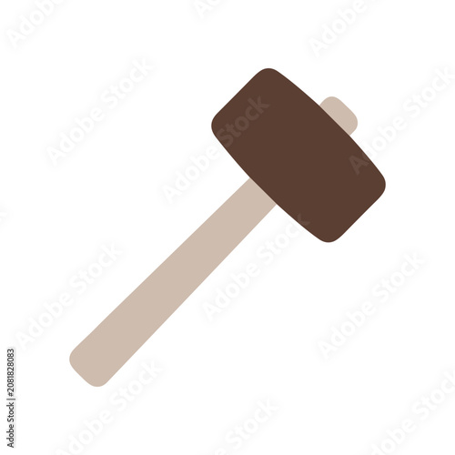Photography Brown wooden mallet tool closeup.