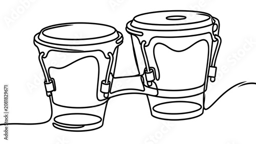 Two bongo drums illustration on white background.