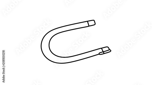 U shaped magnet illustration on white background.
