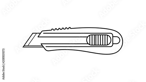 Utility knife with white background.