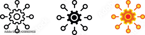 Canvastavla Algorithm icons set, colorful and black white