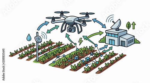 Smart farming drone sensors and farm provide data for analysis