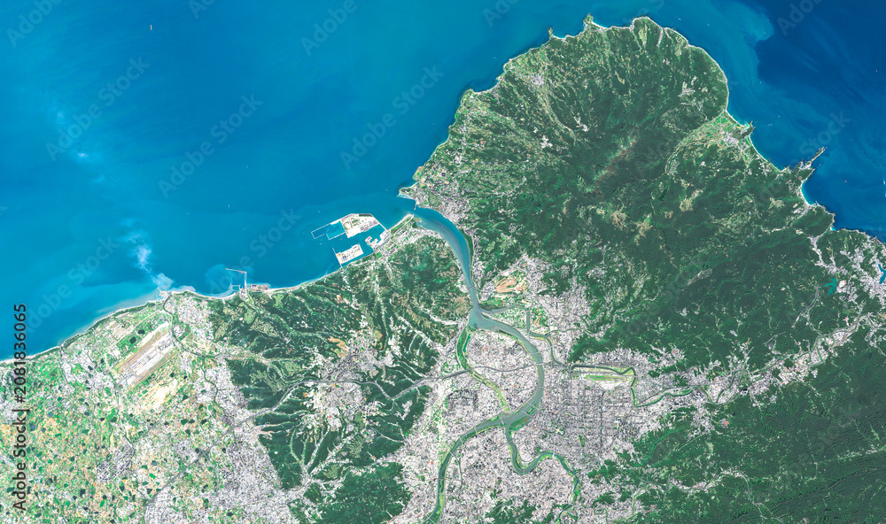Fototapeta premium Taipei Taiwan Open Data Satellite Image