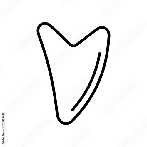 Simple Line Drawing of a Tooth.