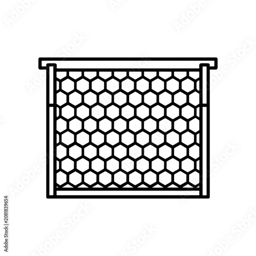 Black Honeycomb Pattern Metal Grid.