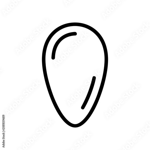 Simple black line drawing ear.