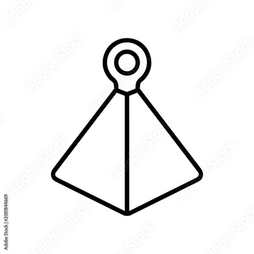 Fotografie Simple black line art plumb bob icon.