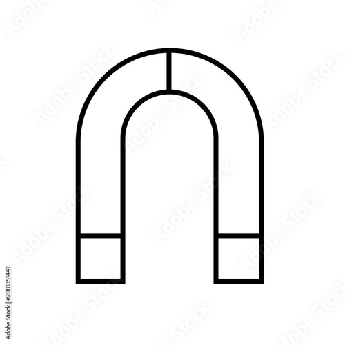 Bild auf Leinwand Horseshoe magnet line icon, magnetic force science symbol vector illustration, m