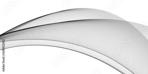 Abstract business background with sleek white and silver curved lines, high-tech minimal concept for design