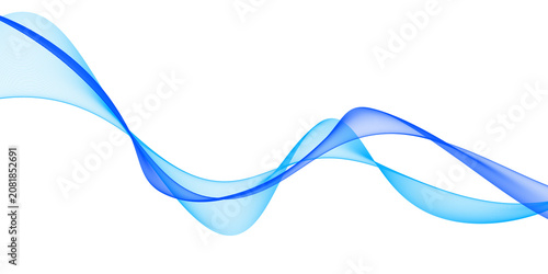 Abstract business background with flowing blue line waves, technology and data concept for design