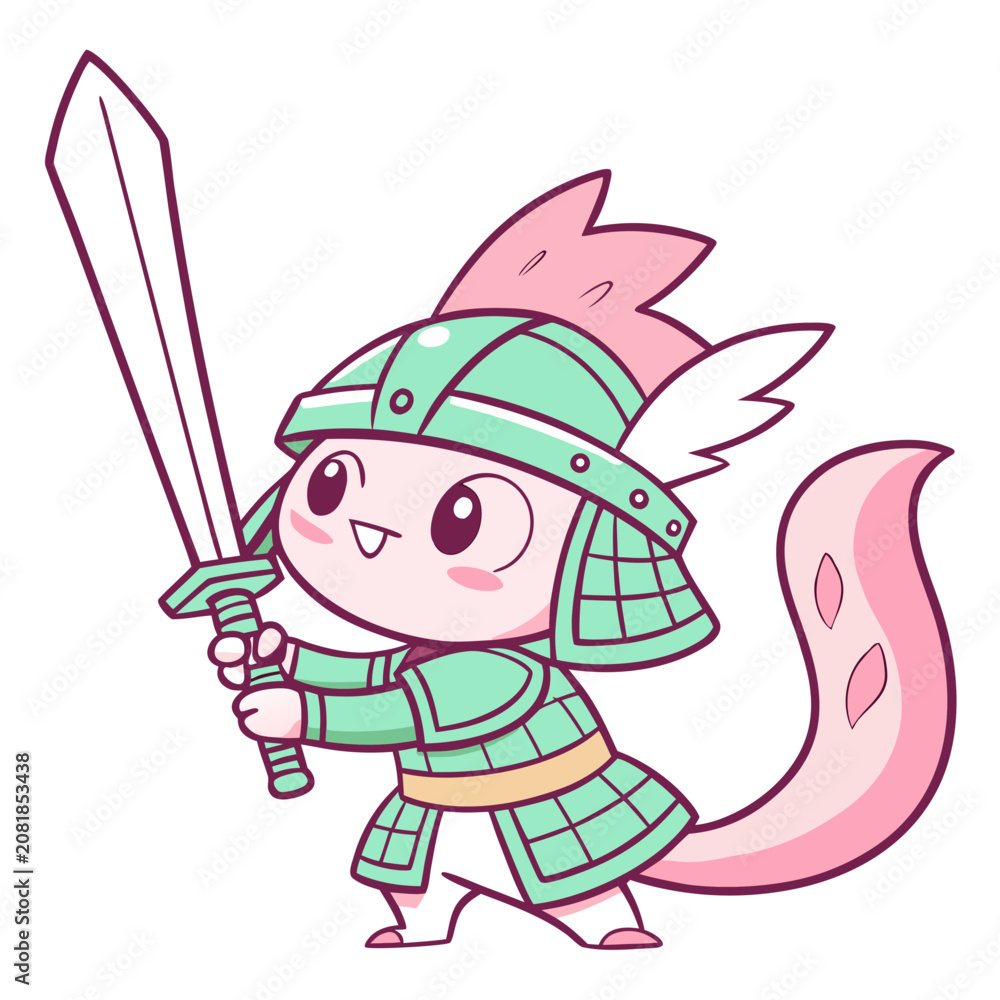 Obraz premium Axolotl Pastel Shinobi 1